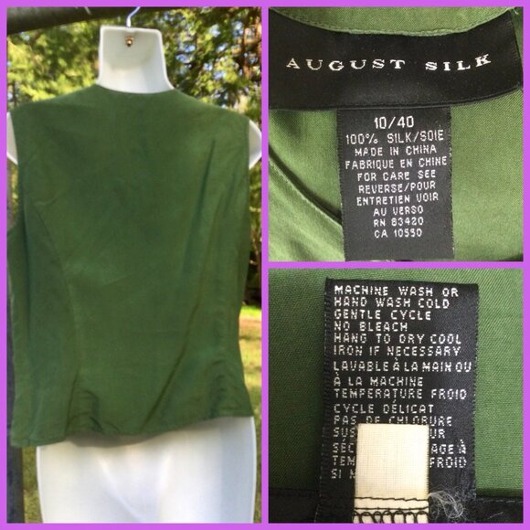 Fitted Silk Blouse, sz 10 - Picture 2 of 5